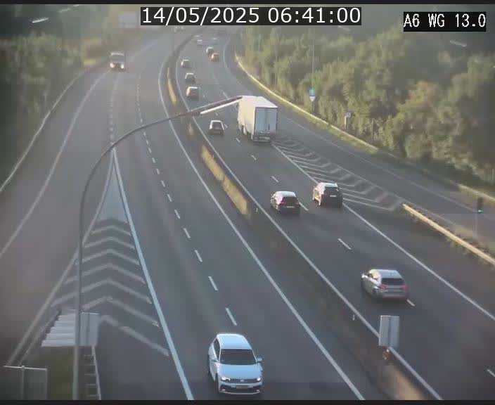 Traffic live webcam Luxembourg Mamer - A6 - BK 13 - direction Luxembourg/France/Allemagne