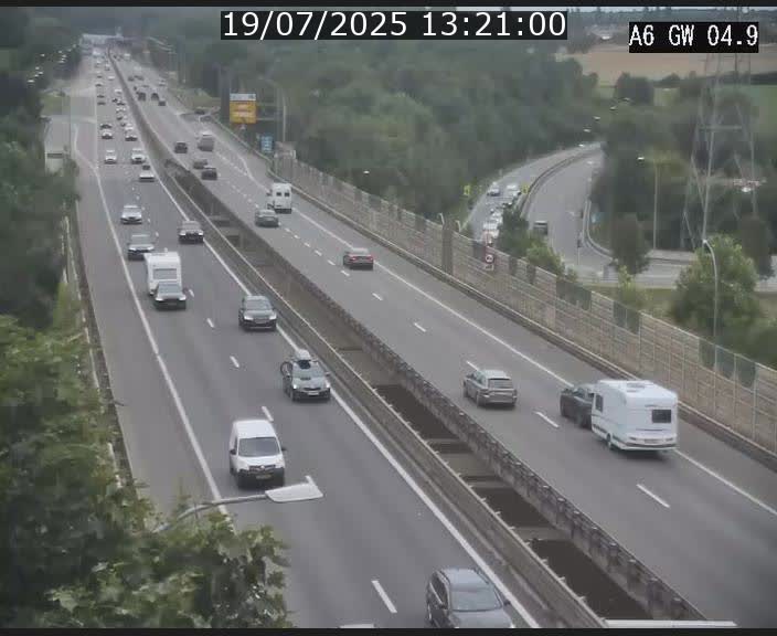 Traffic live webcam Luxembourg Croix de Cessange - A6 - BK 4.9 - direction Belgique