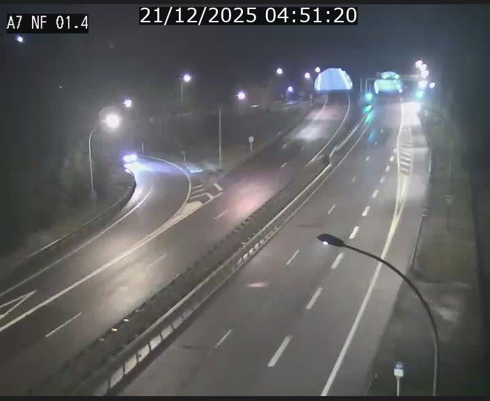 Caméra autoroute Luxembourg A7 - Echangeur Waldhaff - direction Tunnel Stafelter