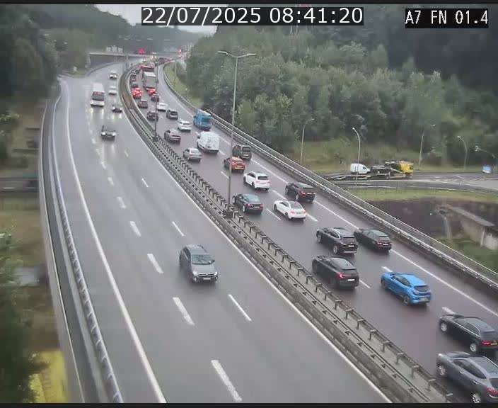 Caméra autoroute Luxembourg A7 - Tunnel Stafelter - direction Echangeur Grünewald