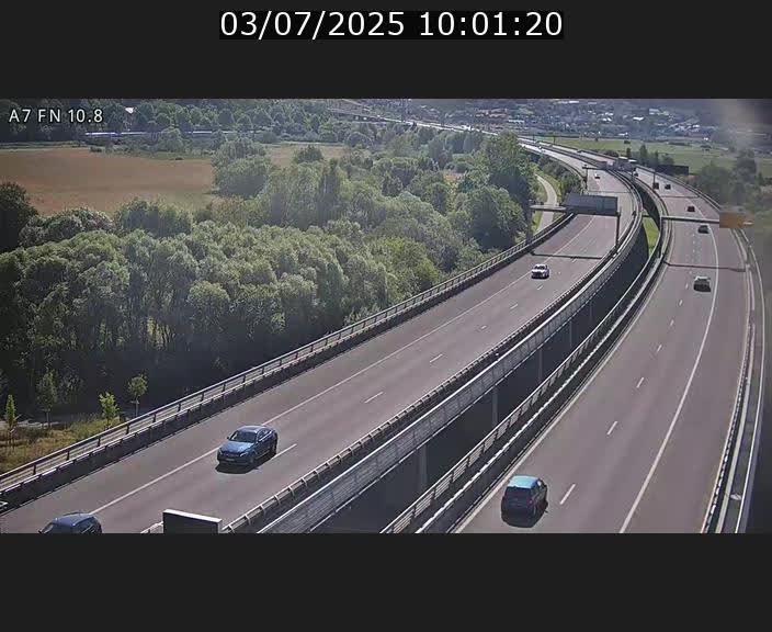 Caméra trafic Luxembourg - A7, Tunnel Gousselerbierg, sortie sud, direction rond-point Lorentzweiler (BK 10.8)