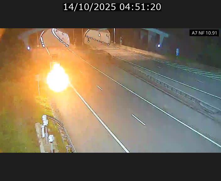 Caméra trafic Luxembourg - A7, Tunnel Gousselerbierg, entrée sud, direction Mersch