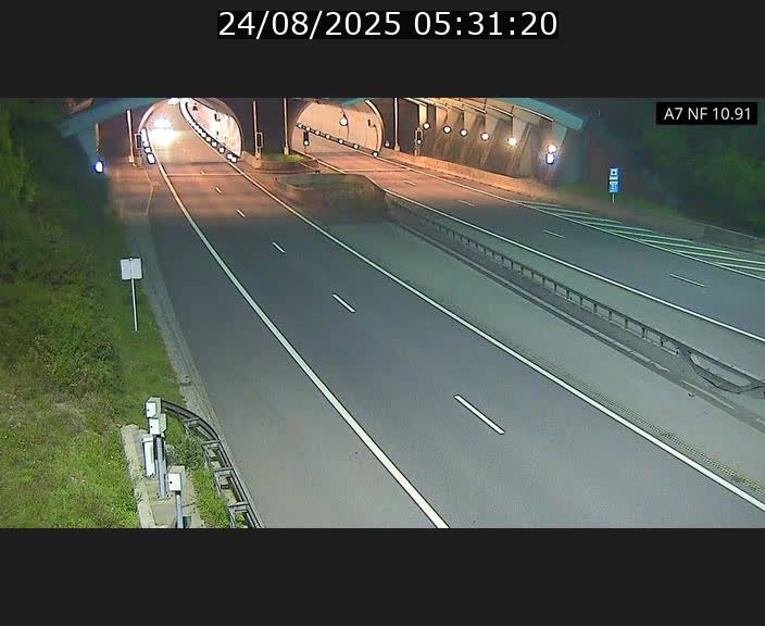 Caméra trafic Luxembourg - A7, Tunnel Gousselerbierg, entrée sud, direction Mersch