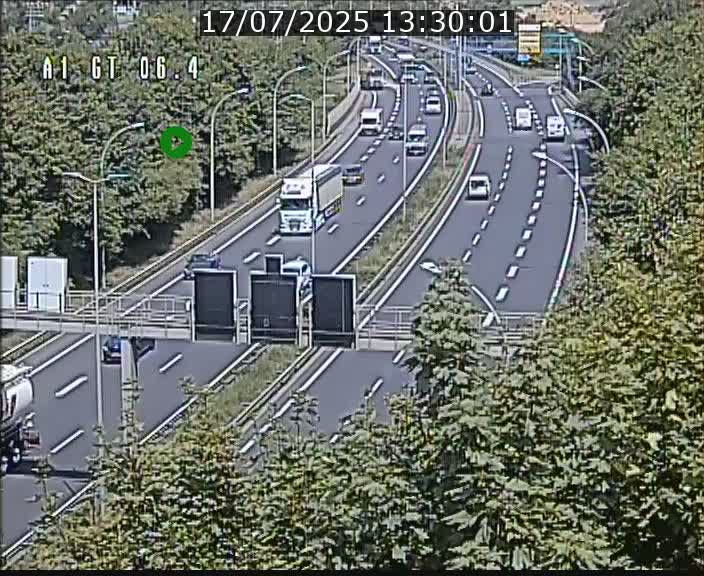 Traffic live webcam Luxembourg Hamm - A1 direction Sandweiler - BK 6.4