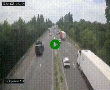 Webcam routière à la fin de la N10, en périphérique ouest d'Angouleme, proche de la jonction avec l'A10