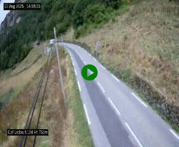 Webcam dans les Pyrénées Atlantique au niveau du col d'Urdos et du fort du Pourtalet sur la N134, en direction du Col et du tunnel du Somport, à 765 mètres d'altitude