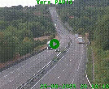 Caméra routière sur l'autoroute A20 à Bessines-sur-Gartempe. Vue orientée vers Paris