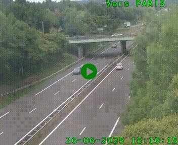 Caméra routière sur l'autoroute A20 au nord de Limoges, à la jonction avec la N520. Vue orientée vers Paris