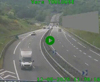 Caméra routière sur l'autoroute A20 à Noailles, en périphérie de Brive-la-Gaillarde. Vue orientée vers Toulouse