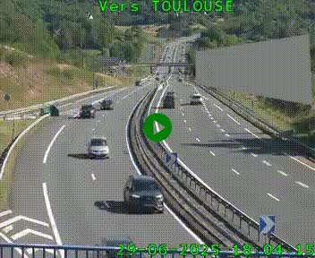 Caméra routière sur l'autoroute A20 à Noailles, en périphérie de Brive-la-Gaillarde. Vue orientée vers Toulouse