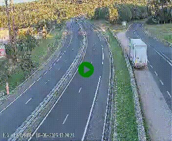 Caméra autoroute A75 à hauteur du col du rocher blanc en direction de Montpellier