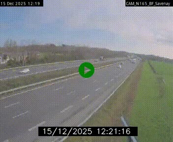 Webcam sur la N165 à hauteur de Savenay, au nord-ouest de Nantes en direction de la Bretagne