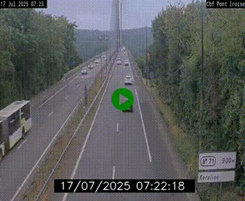 Webcam sur la N165 après le Pont de l'Iroise, à l'entrée de Brest
