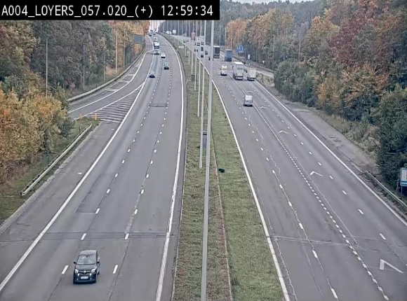 Webcam dans la montée de Loyers sur l'E411, après le viaduc de Beez en venant de Namur et en direction du Luxembourg