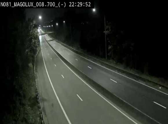 Webcam sur la N81 (E411) à hauteur de la jonction avec la N883. Vue orientée vers Arlon