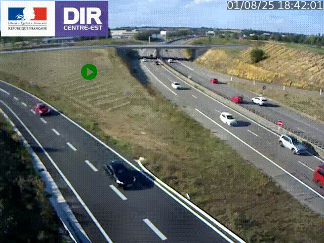 Webcam sur le contournement de Valence, sur la Nationale 7, caméra orientée vers Lyon