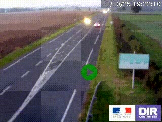 Webcam routière sur la RN7 à hauteur de Toulon-sur-Allier, entre Moulins et Vichy