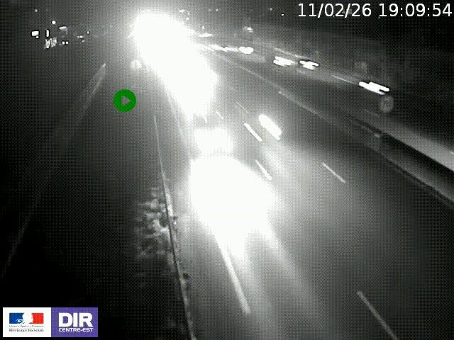 Webcam à Bron sur l'A43 à la jonction avec le boulevard périphérique de Lyon (D383). Vue orientée vers Lyon