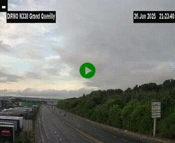 Webcam routière sur N338 à hauteur de Grand-Quevilly en périphérie de Rouen. Vue orientée vers Rouen