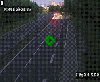 Webcam routière à hauteur de Bois-Guillaume en périphérie de Rouen. Vue orientée vers Rouen