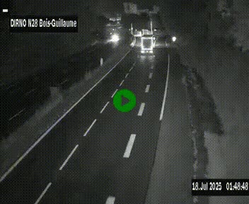 Webcam routière à hauteur de Bois-Guillaume en périphérie de Rouen. Vue orientée vers Rouen