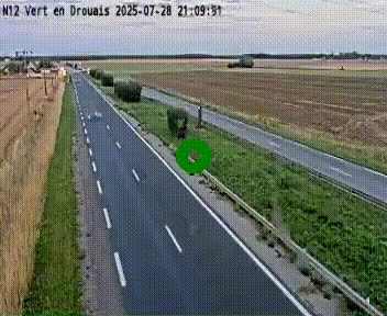Webcam à hauteur de Vert-en-Drouais sur la N12, en périphérie de Dreux. Vue orientée vers Alençon