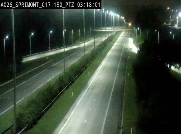 Webcam A26 (E25) à Sprimont, sur l'autoroute entre Liège et Arlon. Vue orientée vers le Luxembourg