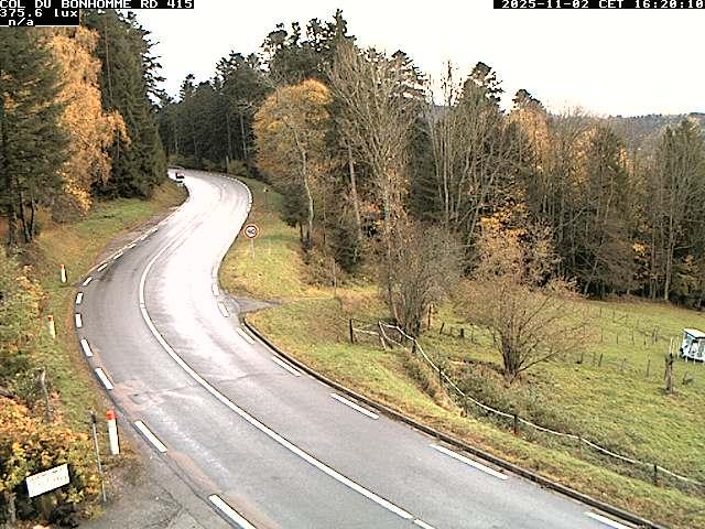 Caméra à proximité du col du Bonhomme sur la D415 à Plainfaing vers l'Alsace