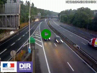Caméra autoroute sur A6 - Valvert, près de Lyon, en direction de Paris, à hauteur de la sortie 36 Porte du Valvert