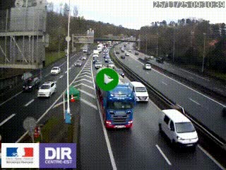 Caméra autoroute sur A6 - Valvert, près de Lyon, en direction de Paris, à hauteur de la sortie 36 Porte du Valvert