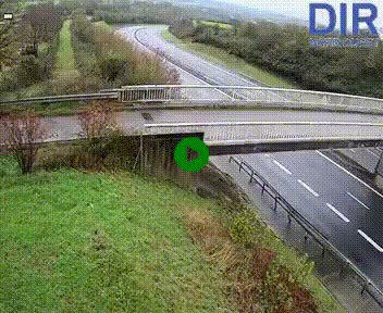 Webcam sur A84 à hauteur de Pont-Farcy, au niveau du pont autoroutier sur la Vire, au sud de Saint-Lô
