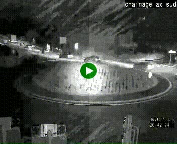 Webcam au nord d'Ax-les-Thermes au niveau de l'aire de chaînage de la N20. Vue orientée vers les Pyrénées, en direction de Pas de la Case