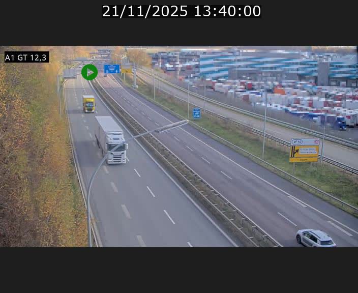 Traffic live webcam Luxembourg Senningerberg - A1 direction Allemagne - BK 12.3
