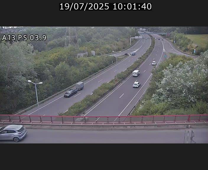 Traffic live webcam Luxembourg Differdange - A13 direction Esch-sur-Alzette - BK 3.9