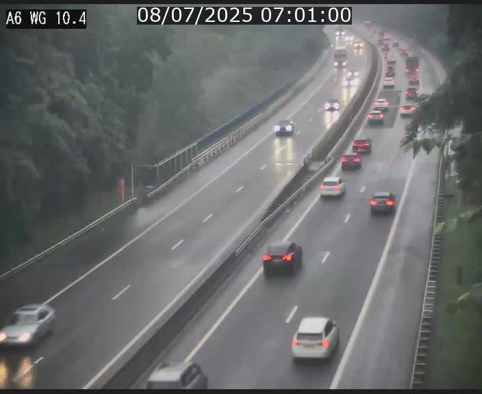 Traffic live webcam Luxembourg Mamer - A6 - BK 10.4 - direction Luxembourg/France/Allemagne