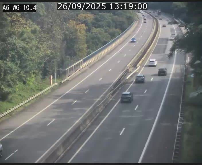 Traffic live webcam Luxembourg Mamer - A6 - BK 10.4 - direction Luxembourg/France/Allemagne