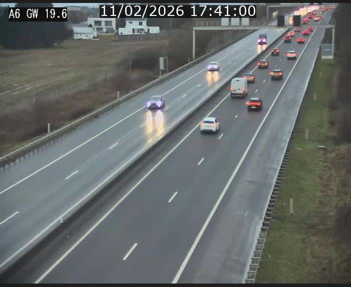 Traffic live webcam Luxembourg - Steinfort - A6 - BK 19.6 - direction Belgique