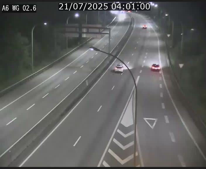 Traffic live webcam Luxembourg Croix de Cessange - A6 - BK 2.6 - direction France/Allemagne