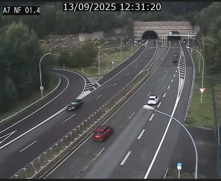 Caméra autoroute Luxembourg A7 - Echangeur Waldhaff - direction Tunnel Stafelter