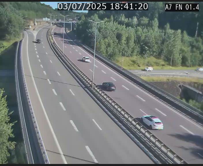 Caméra autoroute Luxembourg A7 - Tunnel Stafelter - direction Echangeur Grünewald