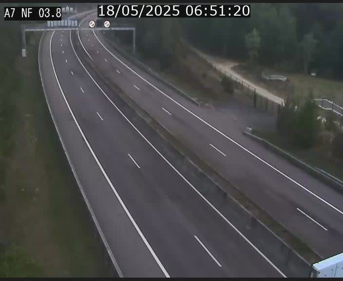 Webcam autoroute A7 au Luxembourg à la sortie du Tunnel Stafelter vers le Nord