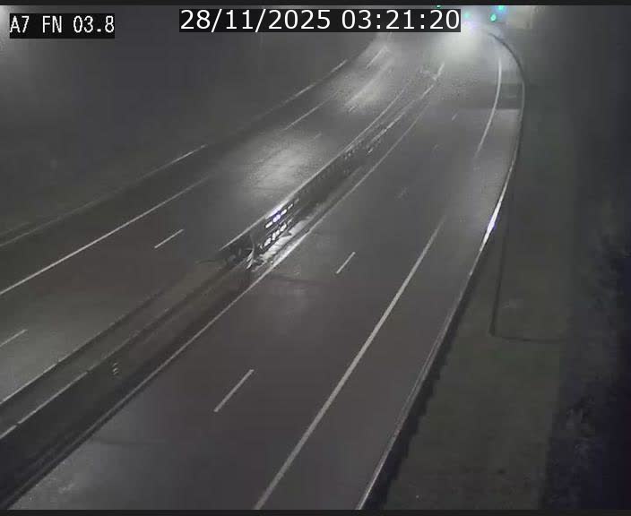 Caméra autoroute Luxembourg A7 - Passage à gibier Rëngelbour - direction Tunnel Stafelter