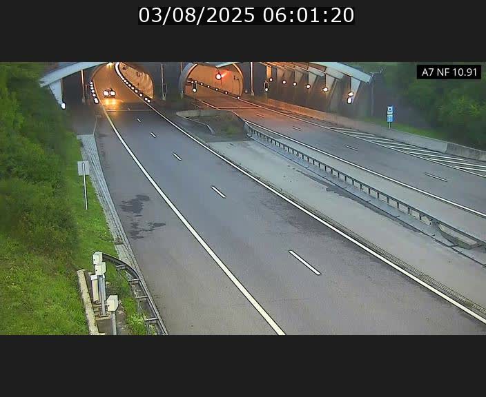 Caméra trafic Luxembourg - A7, Tunnel Gousselerbierg, entrée sud, direction Mersch
