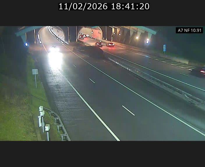 Caméra trafic Luxembourg - A7, Tunnel Gousselerbierg, entrée sud, direction Mersch