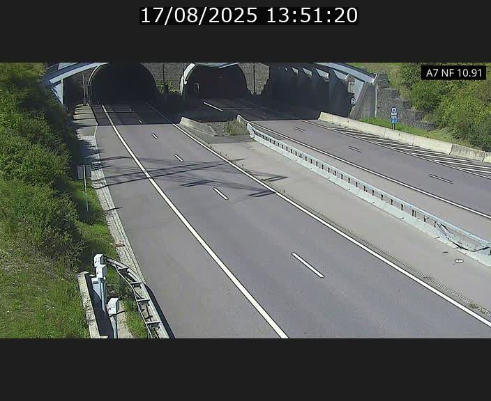 Caméra trafic Luxembourg - A7, Tunnel Gousselerbierg, entrée sud, direction Mersch