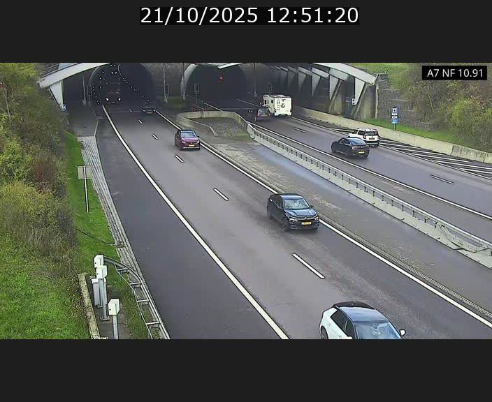 Caméra trafic Luxembourg - A7, Tunnel Gousselerbierg, entrée sud, direction Mersch