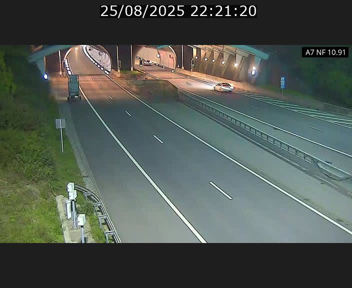 Caméra trafic Luxembourg - A7, Tunnel Gousselerbierg, entrée sud, direction Mersch