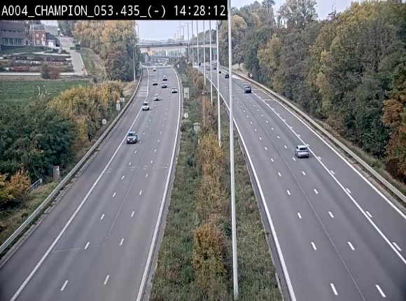 Webcam E411 à Champion, à proximité de Namur. Vue orientée vers Bruxelles