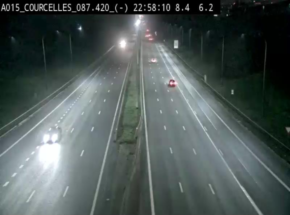 Webcam autoroute Belgique - Viesville - E42 direction Mons - BK 84.35