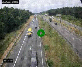 Webcam autoroute A63 en périphérie de Bordeaux au sud-est de la ville, en provenance du bassin d'Arcachon. Vue orientée vers Bordeaux